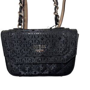 GUESS Mini Crossbody Bag Logo Embossed Black NWT